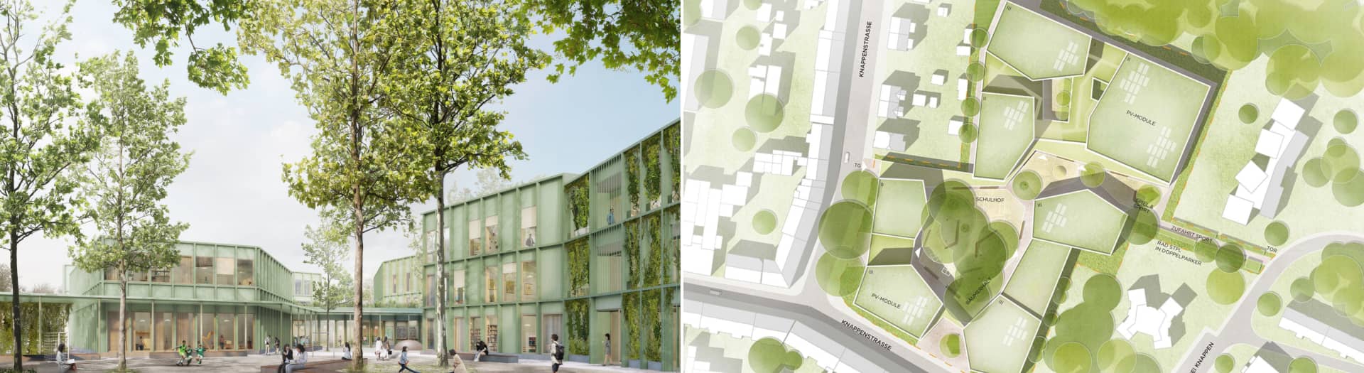 Neubau der Gesamtschule an der Knappenstraße in Oberhausen